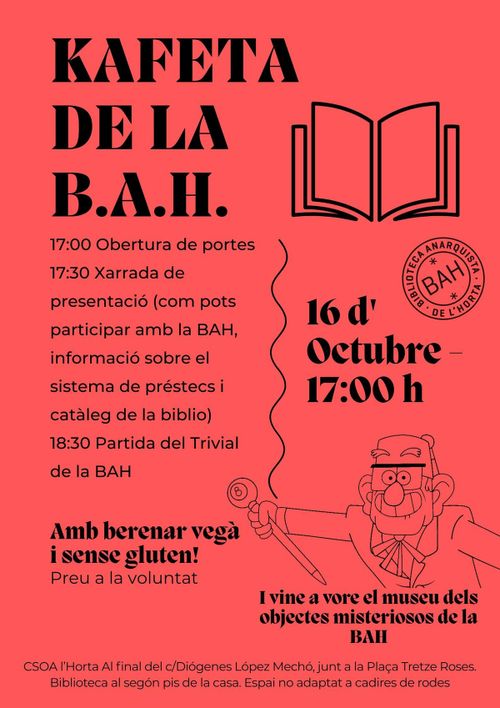 Kafeta de la Biblioteca Anarquista de l'Horta! 📚