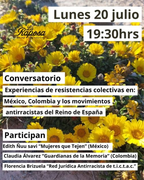 Conversatorio sobre experiencias de resistencias colectivas en México, Colombia y los movimientos antirracistas del Reino de España