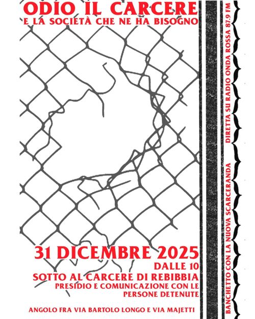 Presidio al carcere di Rebibbia 