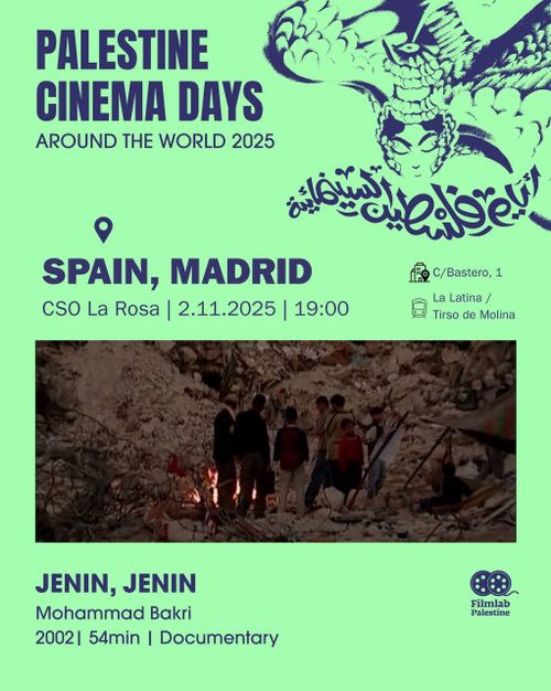 Proyección documental  ''Jenin, Jenin'' (con motivo del evento Palestine Cinema Days Around the World 2025)