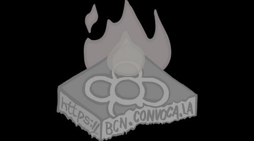 Cartell de la jornada mensual de la Botiga Gratis, enguany reanomenada com "Mercadillo gratis". Es veuen uns personatges al centre de diferents edats, estils i gèneres. També un dragonet i algun altre ésser simpàtic, com un unicorn al fons, somrient. Al mig de tot un penjador de roba, símbol de la Botiga Gratis que funciona de forma autogestionada. I uns cors de color lila als dos costats, emmarcant de forma cuqui :)