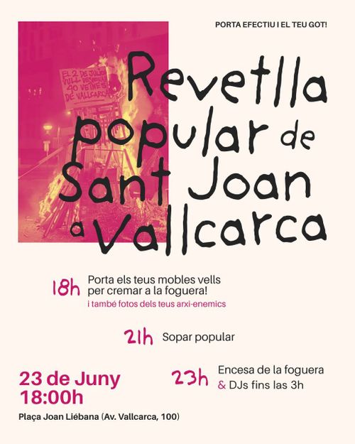 Revetlla Sant Joan a Vallcarca! 🔥