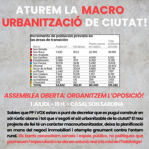 ATUREM LA MACROURBANITZACIÓ DE CIUTAT