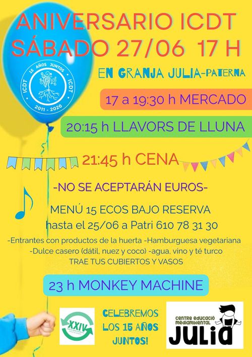 15 Aniversario de la Red de Intercambio Camp de Turia. Mercado y fiesta!!