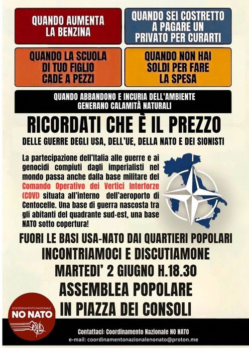 Fuori le basi USA-NATO dai quartieri popolari