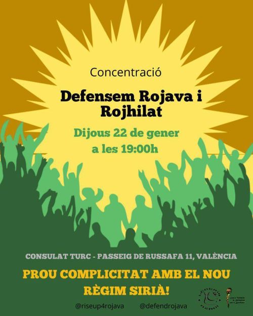 Concentració: Defensem Rojava i Rojhilat!