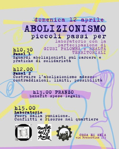 Abolizionismo, piccoli passi per - Laboratorio con Giusi Palomba e realtà territoriali