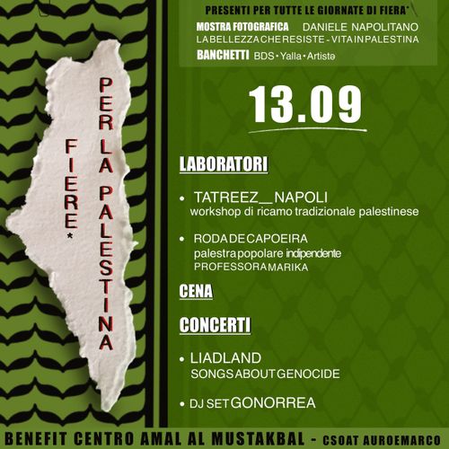 FIERE* PER LA PALESTINA 13/09