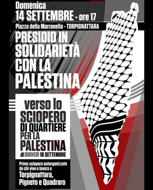 Presidio in Solidarietà con la Palestina - verso lo sciopero di quartiere