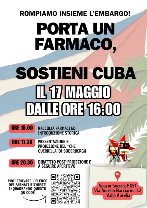 Porta un farmaco, sostieni Cuba