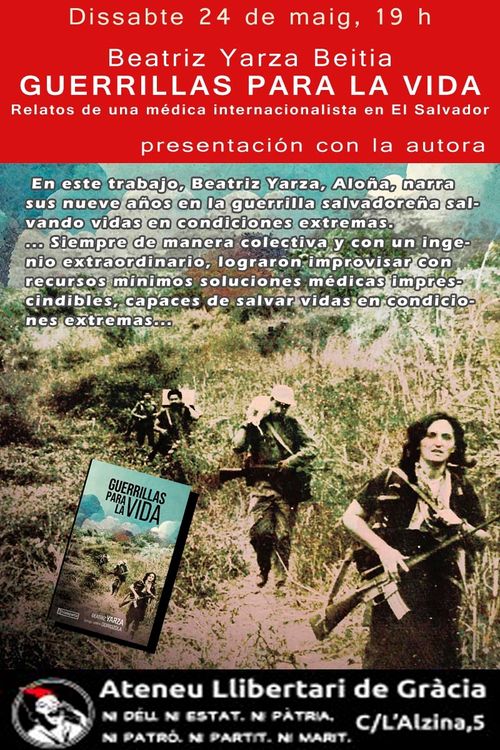 Presentación libro,  GUERRILLAS PARA LA VIDA, relatos de una médica internacionalista en El Salvador