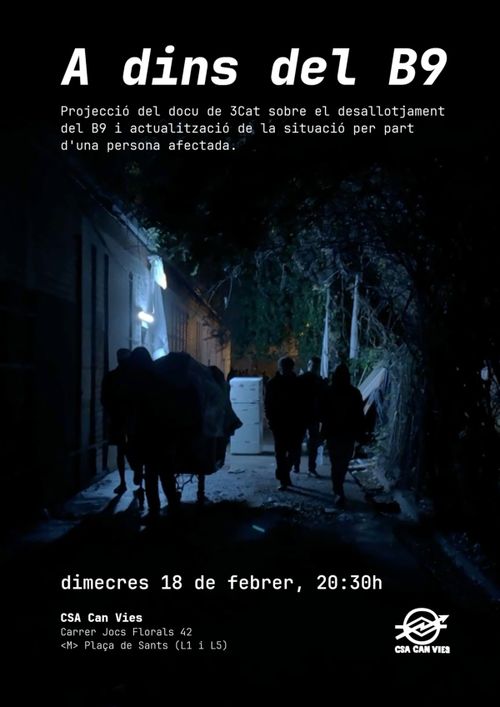 Kafeta amb projecció del docu "Dins del B9"