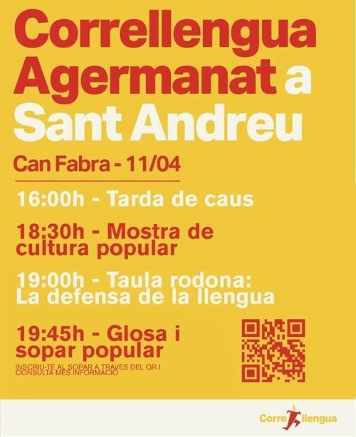 L’11A farem el Correllengua Agermanat a St. Andreu
