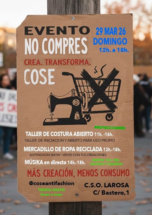 NO COMPRES ---COSE / mas creación menos consumo