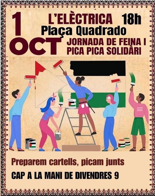Jornada de feina per a la manifestació de Palestina