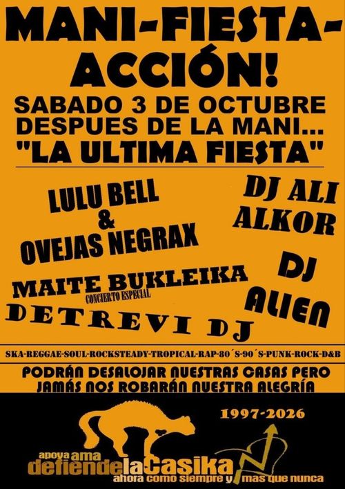 Después de la mani... "la última fiesta" en La Casika