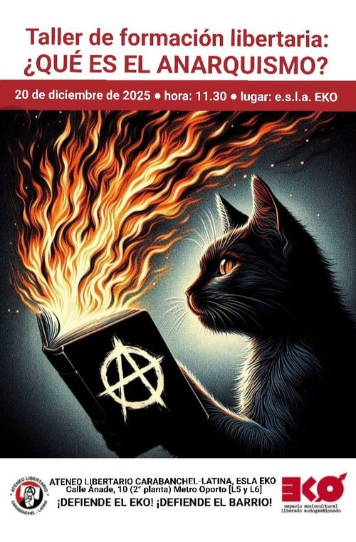  Taller de formación libertaria: «¿Qué es el anarquismo?»