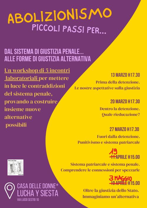 Workshop - Abolizionismo, piccoli passi per 