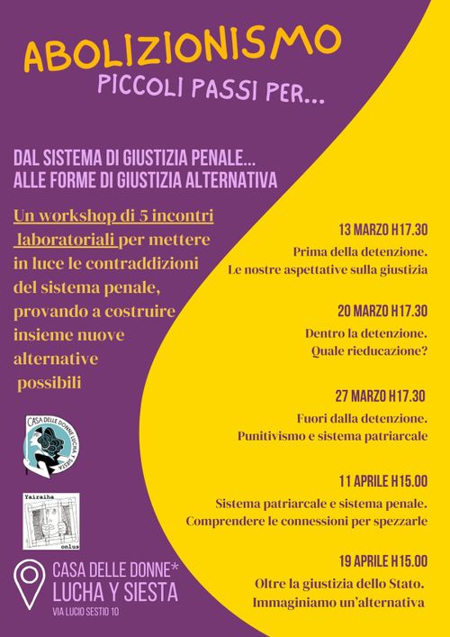 Workshop - Abolizionismo, piccoli passi per