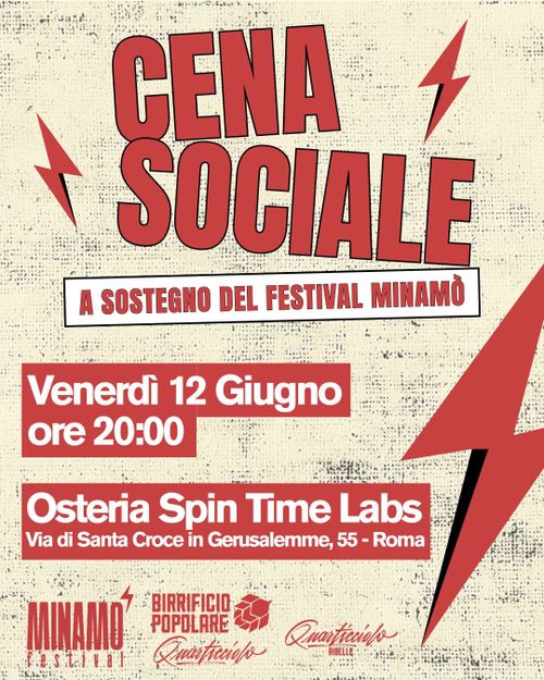 CENA SOCIALE A SOSTEGNO DEL FESTIVAL MINAMO'