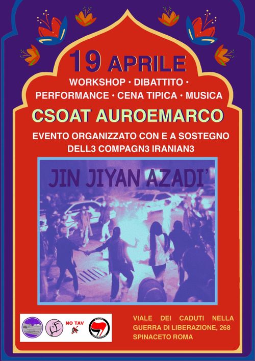 EVENTO ORGANIZZATO CON E A SOSTEGNO DELL3 COMPAGN3 IRANIAN3