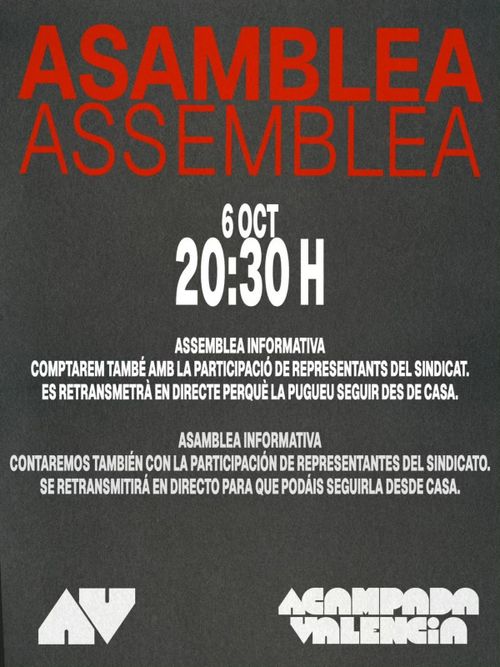 Assemblea informativa de l'Acampada de València