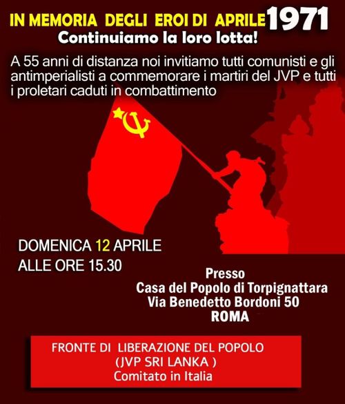 In memoria degli eroi di Aprile 1971 
